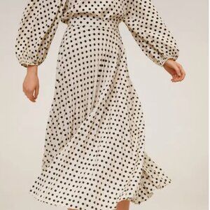MANGO Polka-Dot Midi Skirt